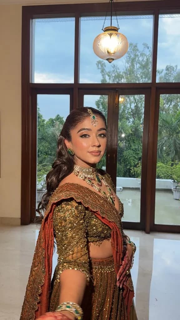 Bridal makeup by the window